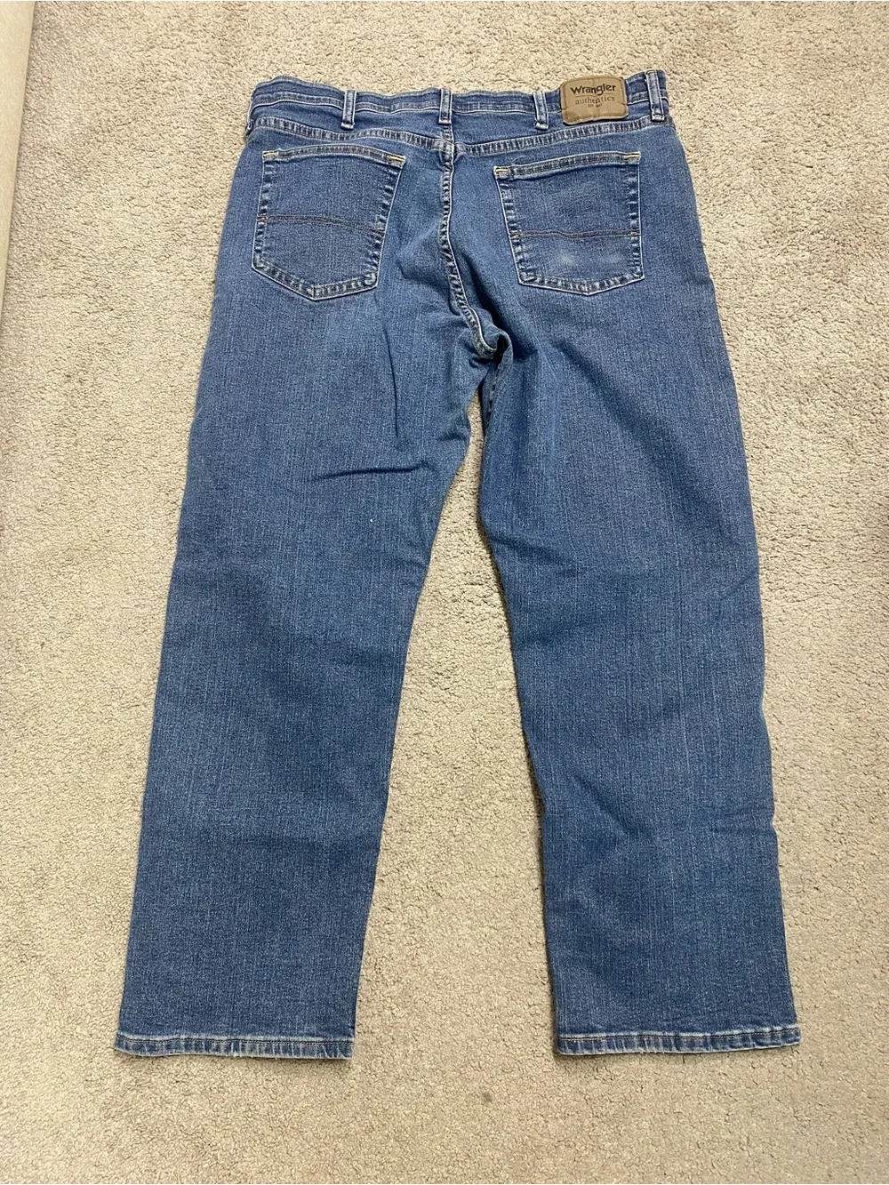 Wrangler Men's Straight Jeans in Blue Denim 36x29 Comfort Flex Waist
